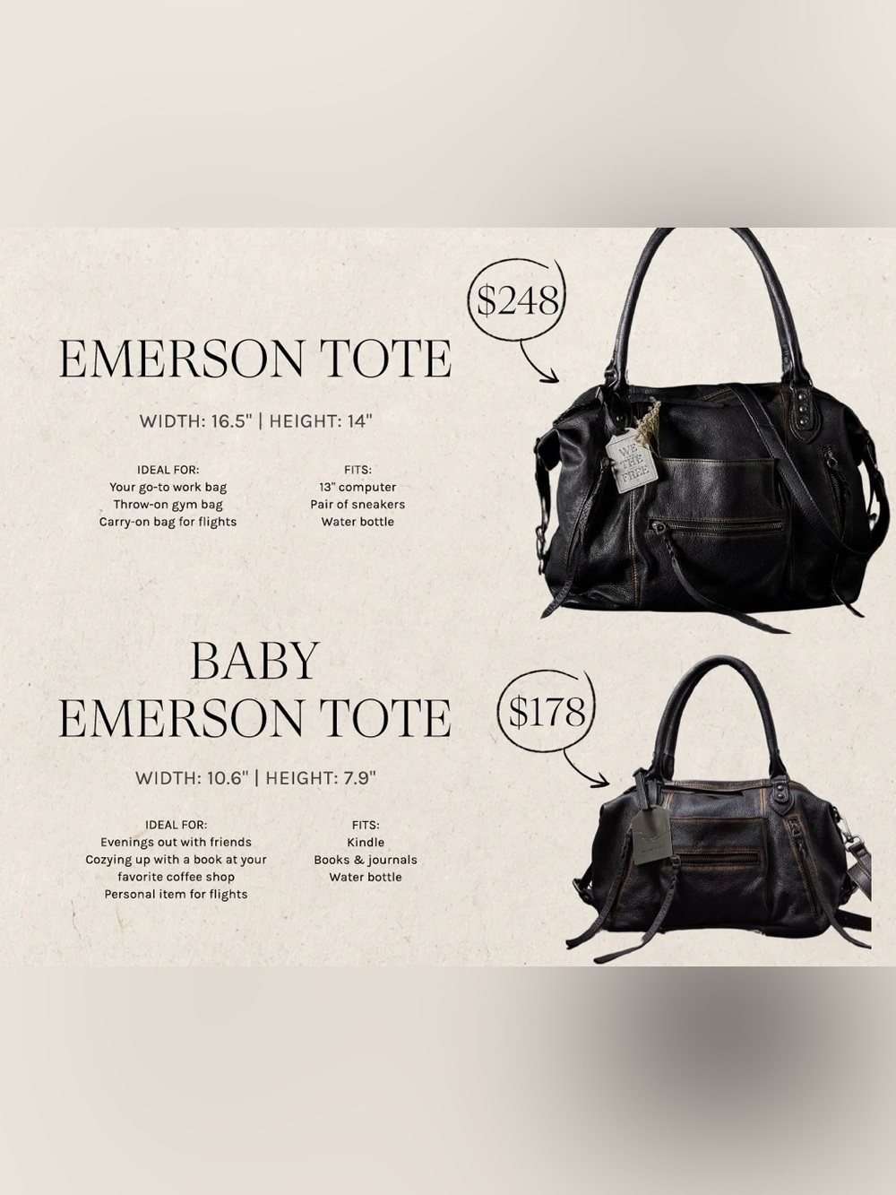 Free People x WTF Baby Emerson Leather Shoulder Bag in Saddle - Picture 15 of 15